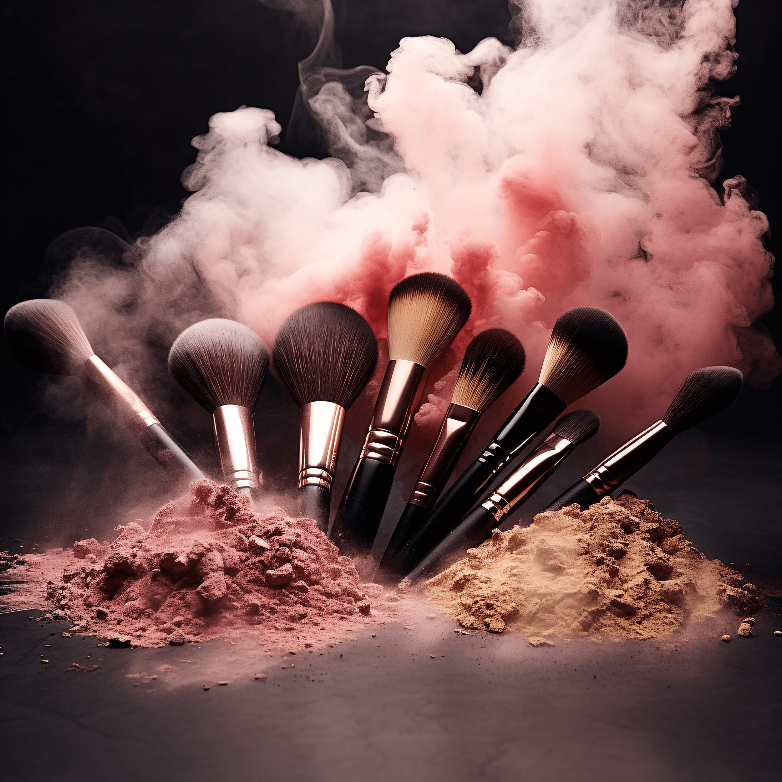 The cheek brush is a versatile makeup tool used to apply blush, highlighter, or bronzer to the cheeks, creating a natural and flattering flush of color.It typically has soft,Generative Ai illustration